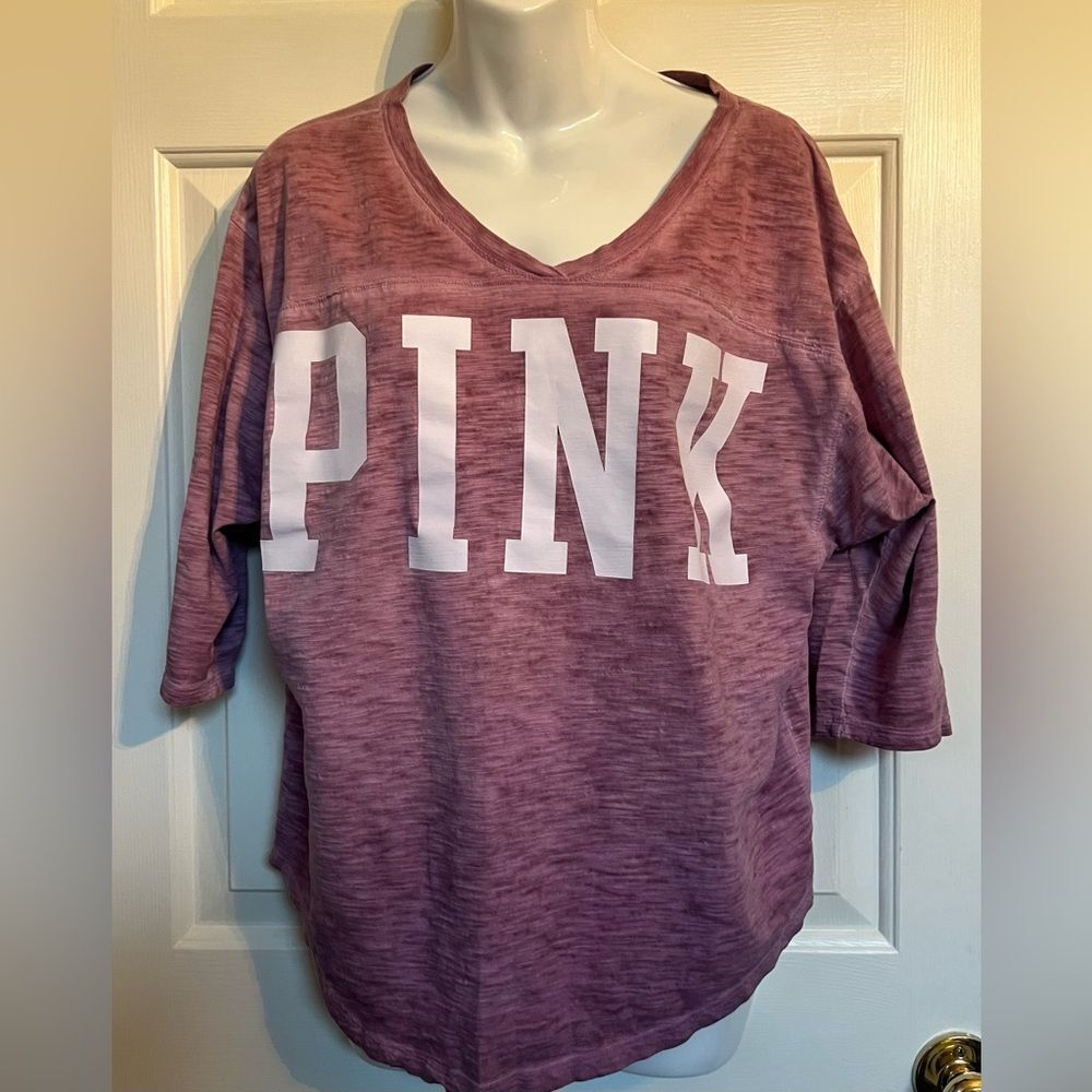 PINK Victoria's Secret Women's Purple/Pink oversized Top size small